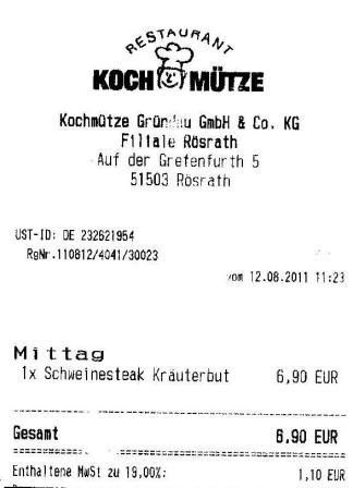 agts Hffner Kochmtze Restaurant